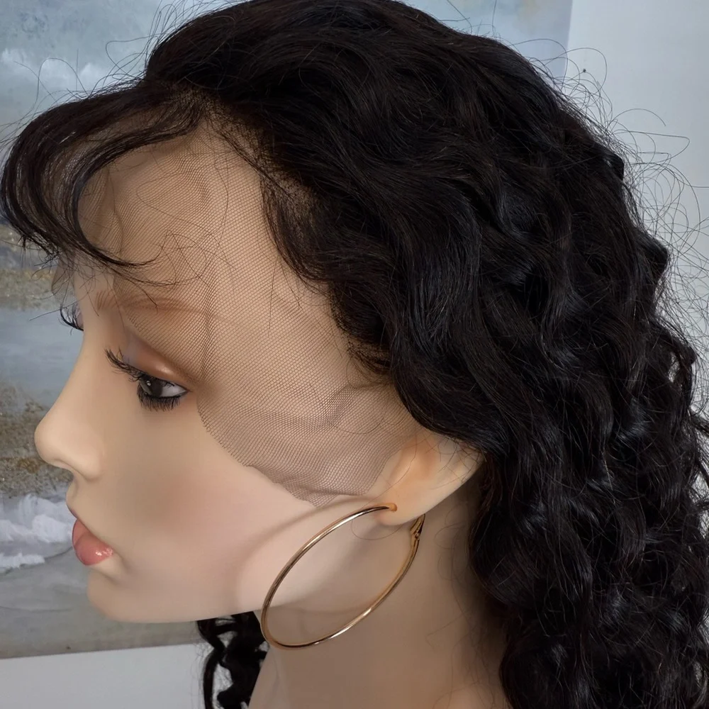 💯% 24” HUMAN Hair, Brazilian Wave, Lace Front, Fringe bangs, Black - Picture 5 of 16